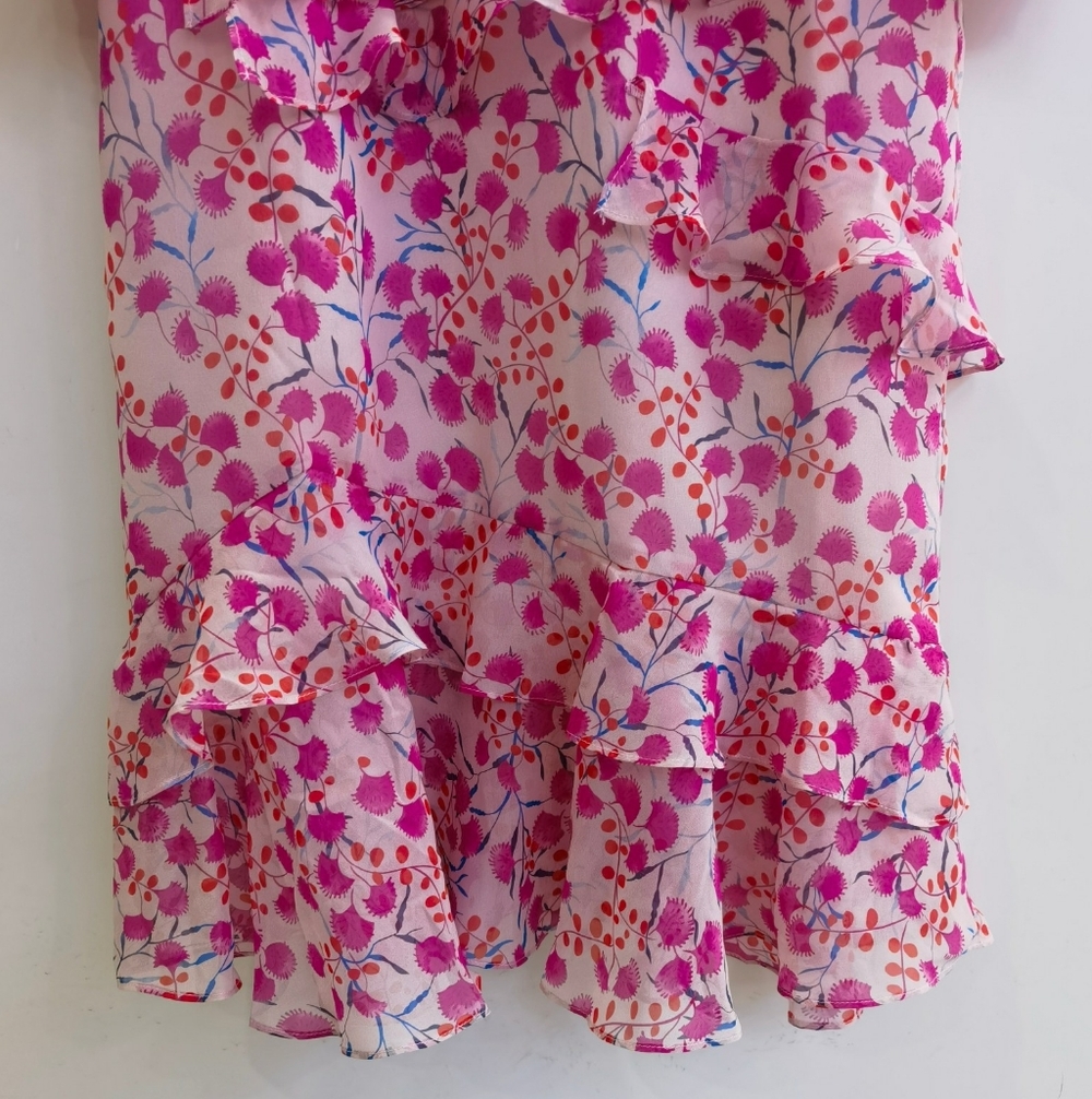 Saloni Isa Silk Georgette Tiered Ruffle Midi Dress - Picture 11 of 15